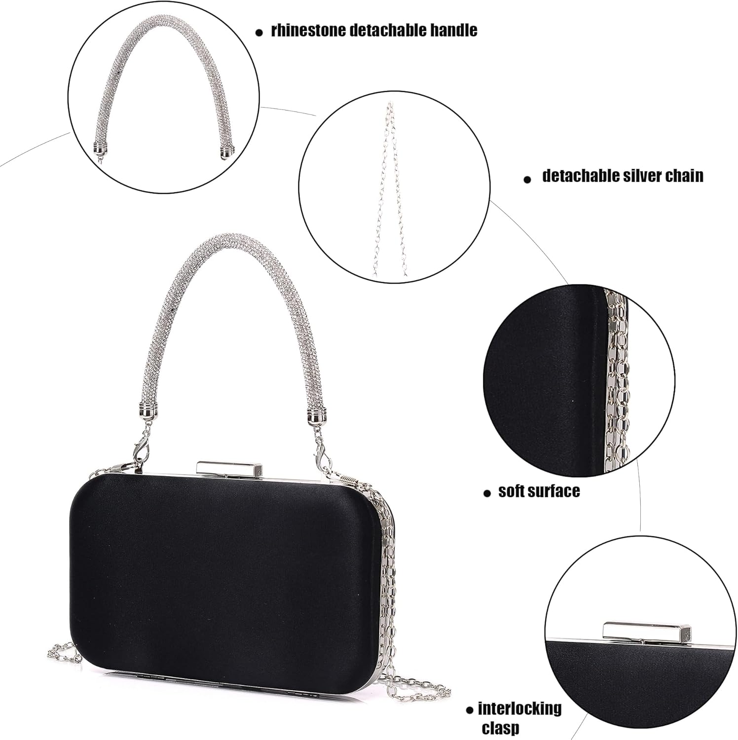 Buric Evening Bag Small Party Clutch Bag Wedding Cocktail Purse for Women Elegant Formal Handbags With Chain Bride Prom