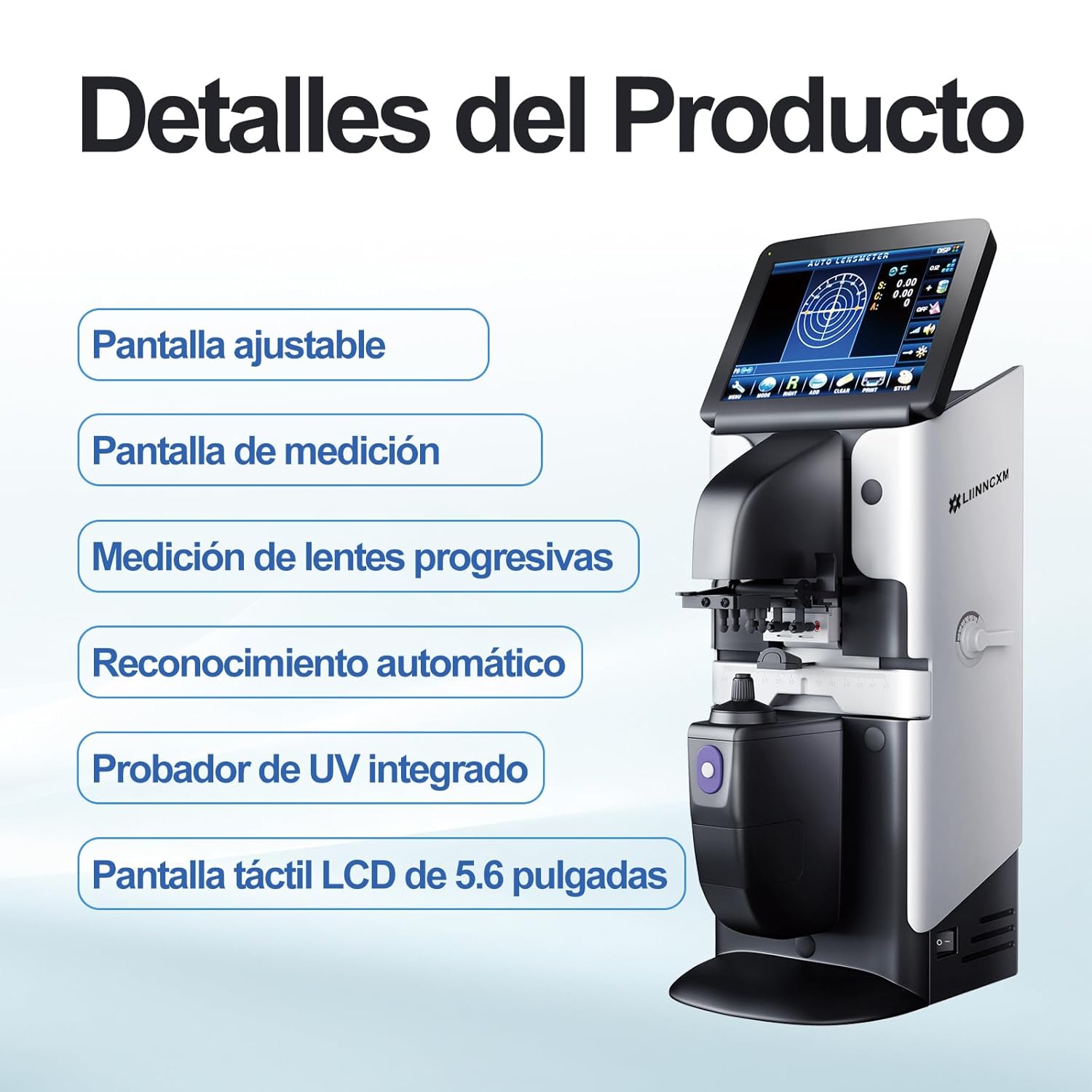 Auto Lensmeter Professional Digital Auto Focimeter Lens Meter 7-inch Screen Touch Screen High Precision Eyeglass Lens Analyzer Portable Lensometer for Opticians Clinics & Optical Labs