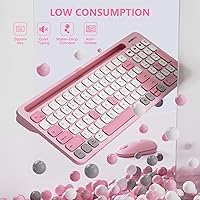 Vista 5 de Teclado y mouse Bluetooth, teclado y mouse inalámbricos MicroPack, modo dual multidispositivo (Bluetooth 5.0/3.0+USB 2.4G) teclado silencioso