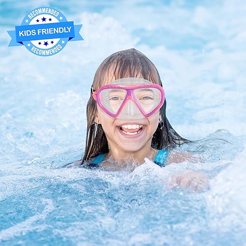 Miniatura 8 de Gafas de natación para niños, cubierta de nariz, gafas para niños sin tirones de pelo,Máscara de natación para niños antiniebla