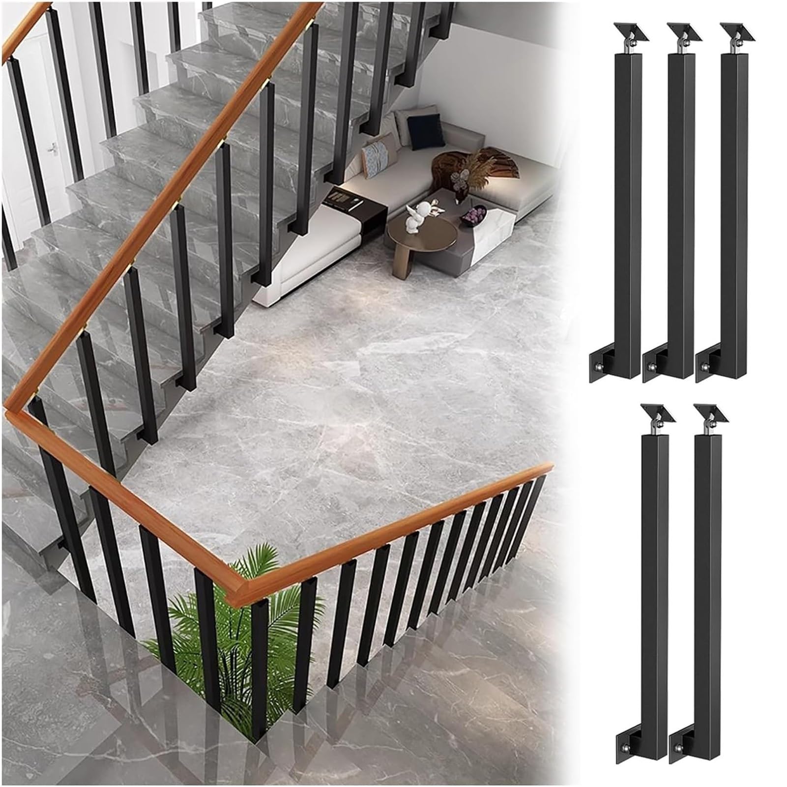 Balustres réglables à 270° pour rampe de terrasse et escalier extérieur