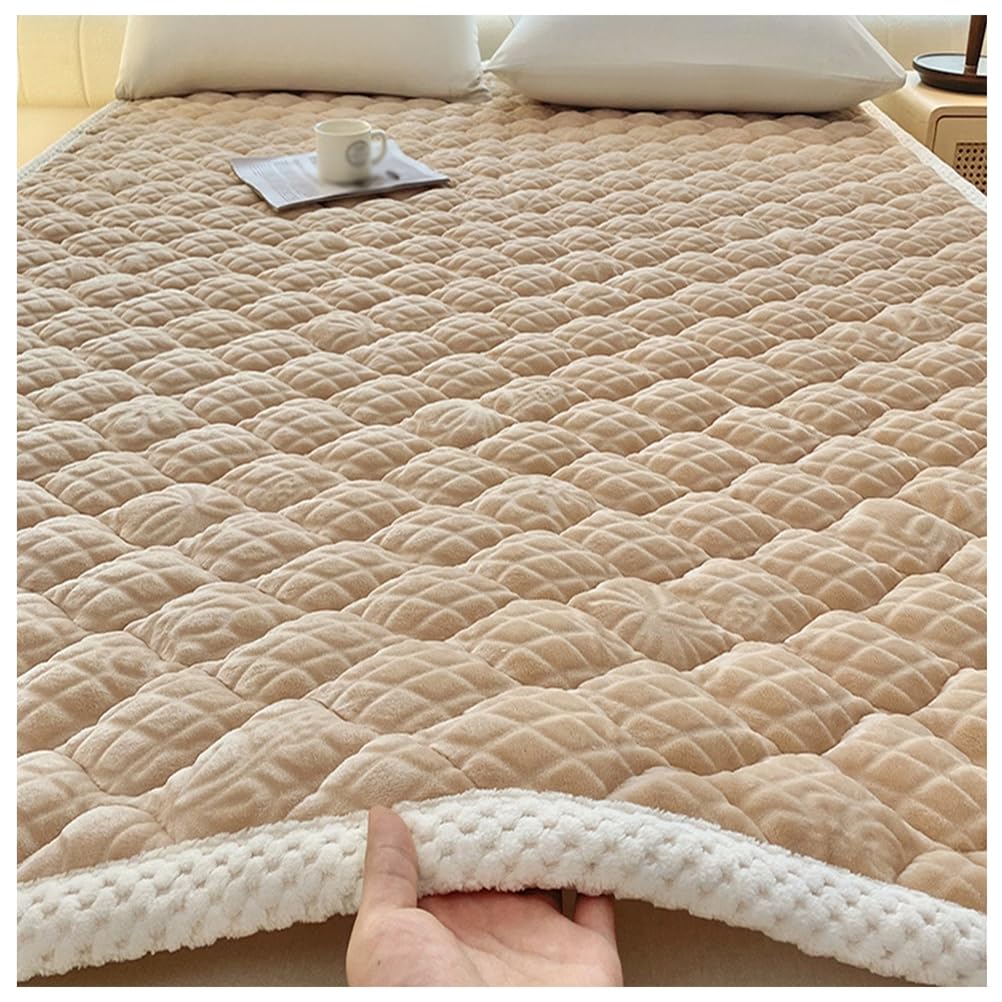 Protector de colchón acolchado, transpirable, suave y esponjoso, funda gruesa para dormir