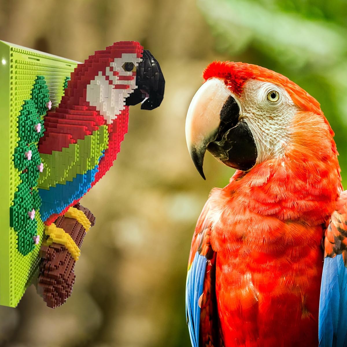 BDYDT Wall Art Parrot Building Blocks Set; a Wall Decor Set for Adults Who Love Creative Hobbies (2008 Pieces) Toys Gifts for Kid and Adult