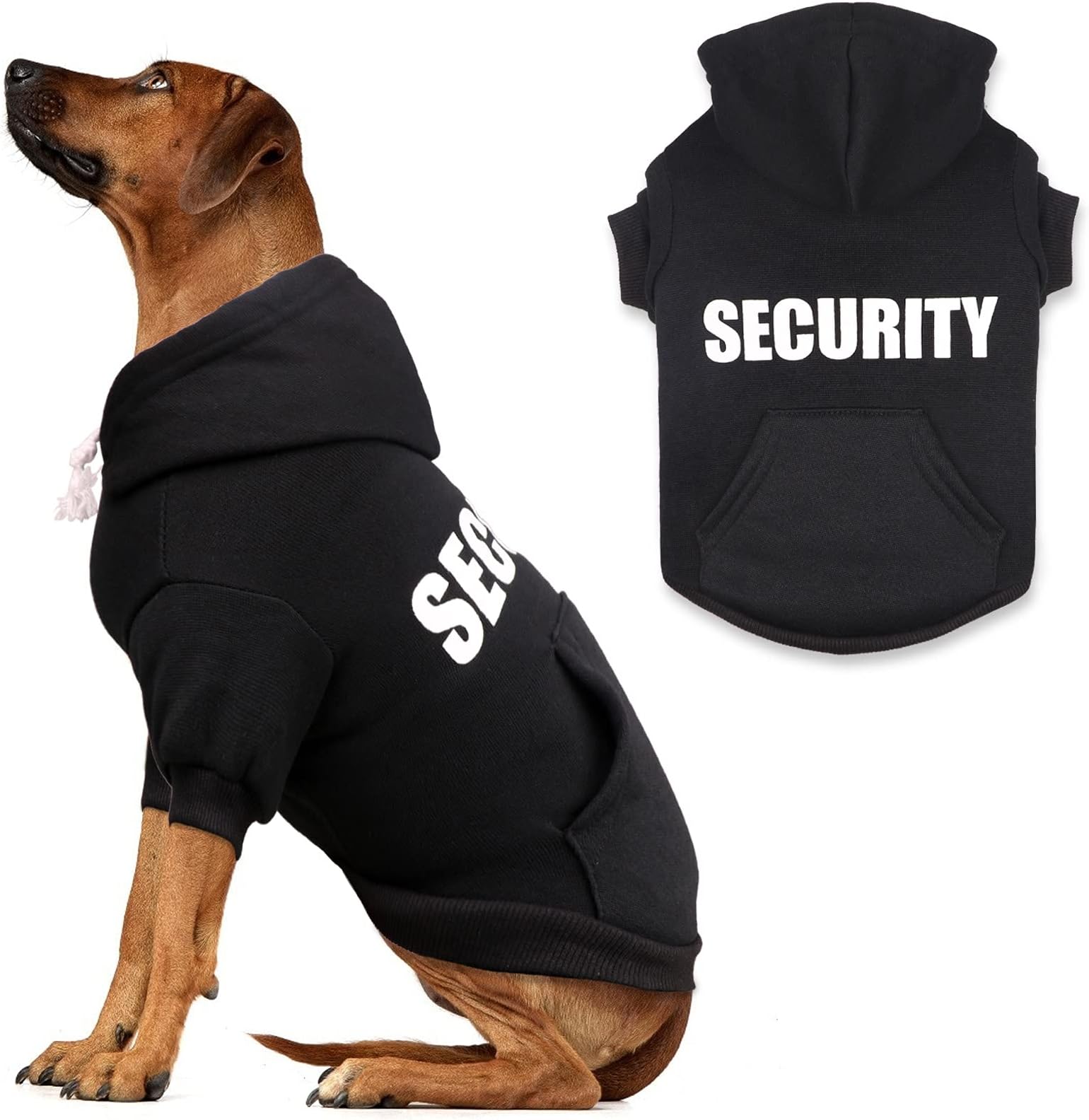 Security Dog Sweater Soft Brushed Fleece Clothes Hoodie Sweatshirt with Pocket Dog Sweaters for Large Dogs(XL)
