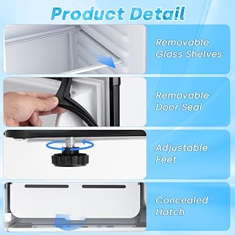 3.2 Cu.Ft Mini Fridge with Freezer, 7-Temperature Settings