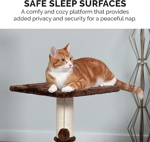 Miniatura 29 de Furhaven - Árbol para gatos, árbol de 59.8 pulgadas de alto para gatos de interior, con postes rascadores de sisal, condominio y juguetes, torre