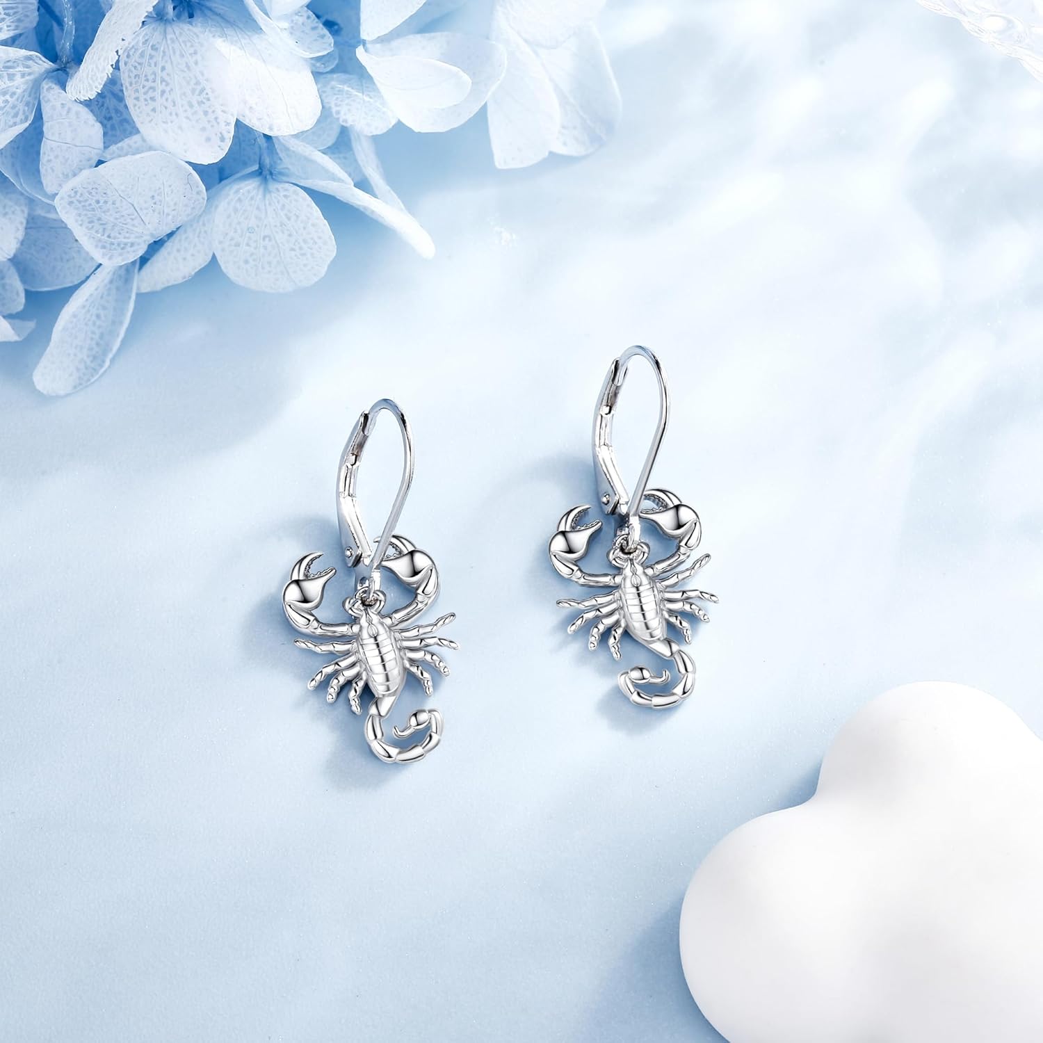 Crab/Mushroom/Lobster/Bat/Angler Fish/Tiger/Elephant/Jellyfish/Flamingo/Scorpion Earrings Dangling Sterling Silver Created Blue Opal Earrings Jewelry Gifts for Women Girls…