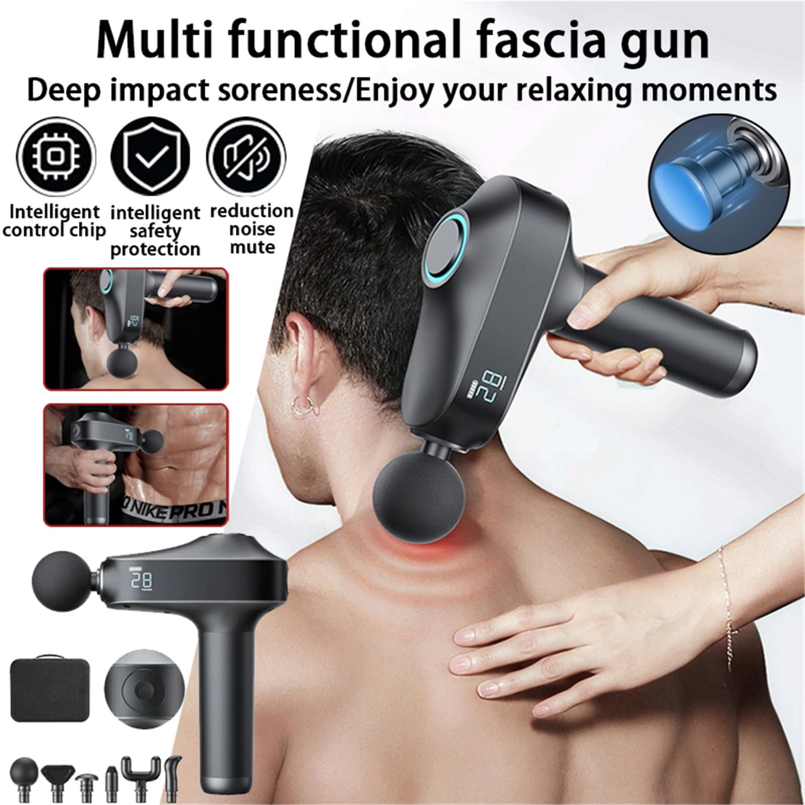Pistola Massaggiante, Massaggio Muscolare Con Pistola Elettrica Multifunzionale per il rilassamento muscolare