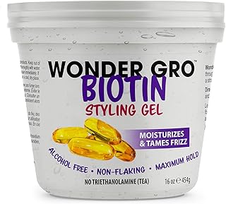 Wonder Gro Biotin Hair Styling Gel, 16 fl oz - Non-Flaking, Alcohol-Free, Maximum Hold