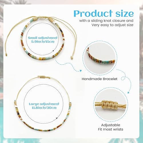 Miniatura 7 de 5 Pcs Surfer Beach Bracelet Men Women, Bracelets For Men, Handmade Boho Ankle Bracelet Summer Hippie Jewelry Beachy Braided Bracelets