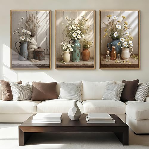 Miniatura 27 de ANHUIB Arte de pared de Jesús de 16 x 24 pulgadas, arte de pared de Jesús alimenta a los 5000, juego de 3 lienzos enmarcados, decoración de pared