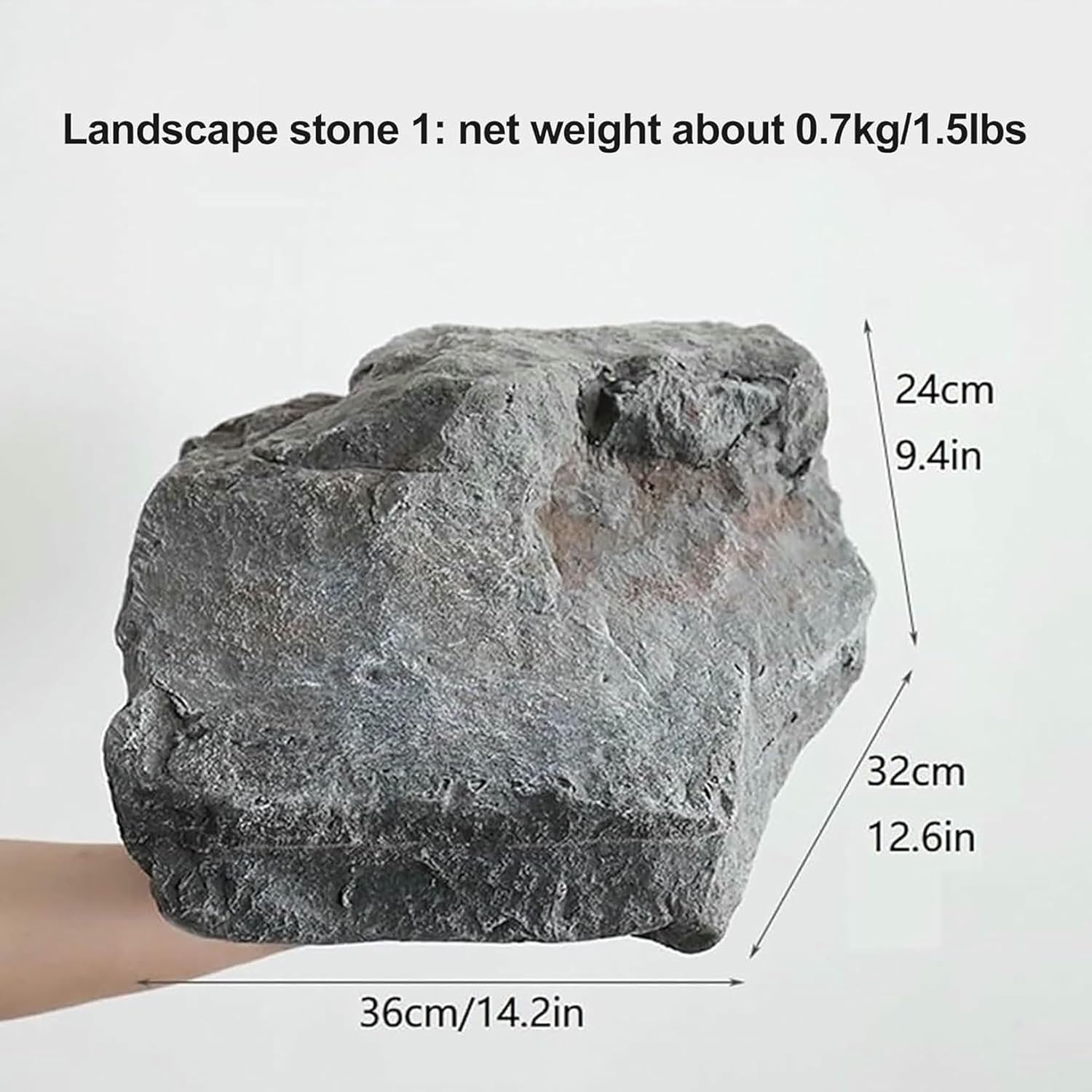 Rock Cover for Yard, Landscape Rocks Fake Rock, PU Foam Artificial Landscape Boulder, Non-Hollow Outdoor Faux Rock for Landscaping Lawns and Gardens