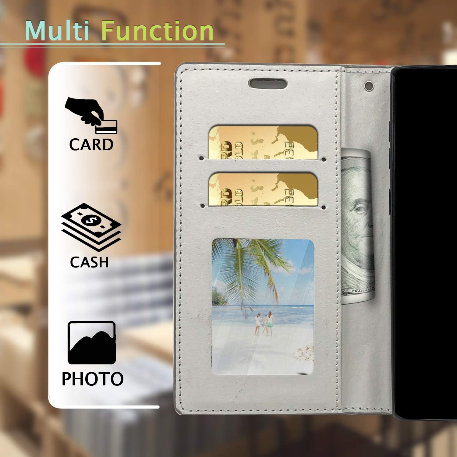 PinyCase Bling Rhinestone Wallet Case for Apple iPhone 12 Pro Max (6.7 inch) Glitter Stand Sparkle Crystal Diamond Flip Card Slot Luxury Girl Women Phone Cover (iPhone12 ProMax, Silver)