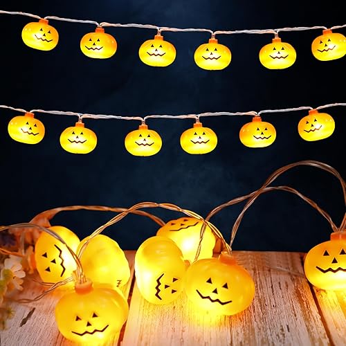 eZAKKA Guirnalda de luces de otoño con pilas, guirnalda de Acción de Gracias de 40 LED de 20 pies con luces, luces de hoja de arce, impermeable,