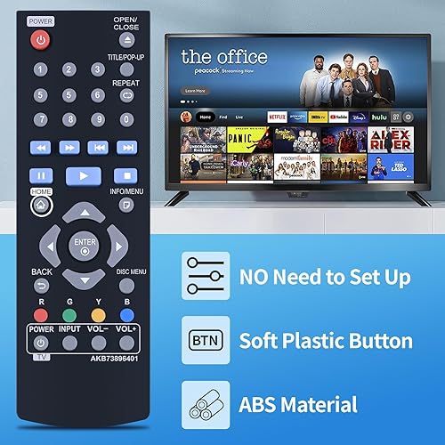 Miniatura 4 de PZL AKB73896401 - Mando a distancia de repuesto para LG para Blu-ray Disc reproductor de DVD BP350 BPM25 BPM35 BP550 BD640 BP145 BP155 BP175 BP255