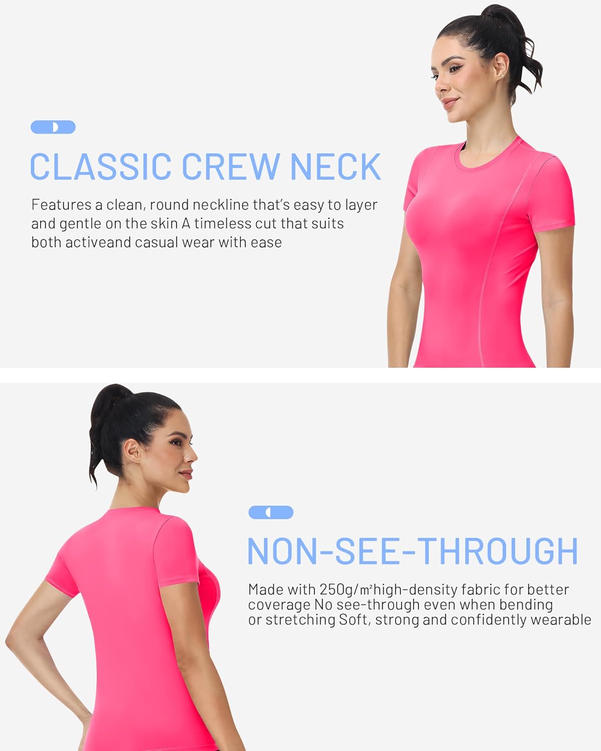 Runhit Women's Compression Shirts Short Sleeve Workout Tops Athletic Base Layer T-Shirt for Gym Running Yoga Basketball BJJ - Image 4