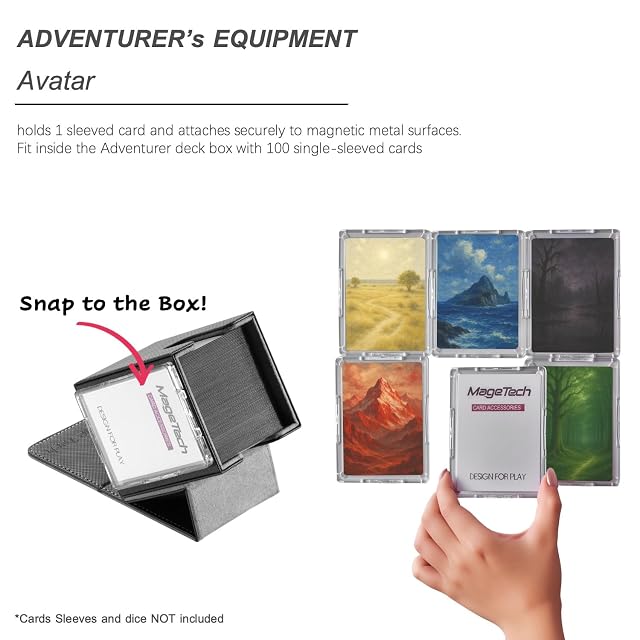 Foto 4 de 8 de Mage Tech Adventurer [Hero] Caja de mazo modular - para 99 cartas con doble funda - Incluye soporte Avatar