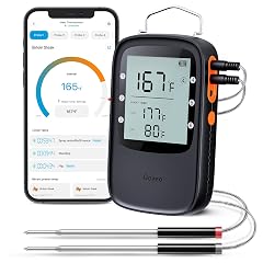 Govee Bluetooth Meat Thermometer Wireless Meat Thermometer for Smoker Oven Digital Grill Thermometer with 2 Probes Timer Mode