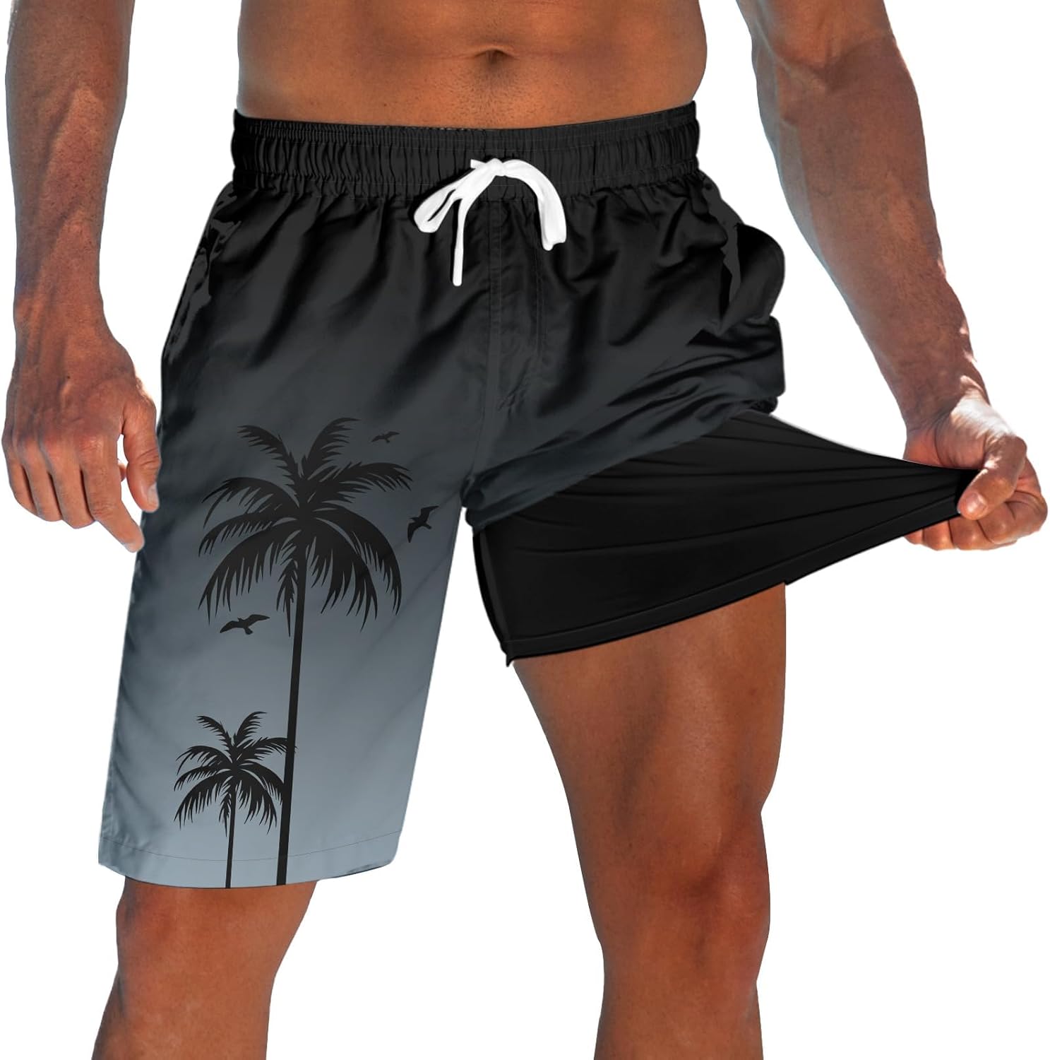 Men's Swim Trunks 9" Swim Shorts Quick Dry Board Shorts Compression Liner Bathing Suit Swimwear with Pocket