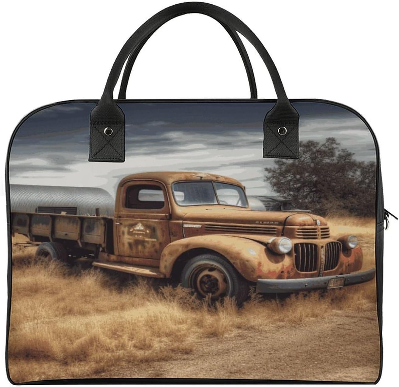 Travel Duffel Bags Old Truck Car Tote Bag With Zipper Classic Shoulder Handbag Crossbody Purse Carry on Bag Fashion Tote Top Handle Satchel