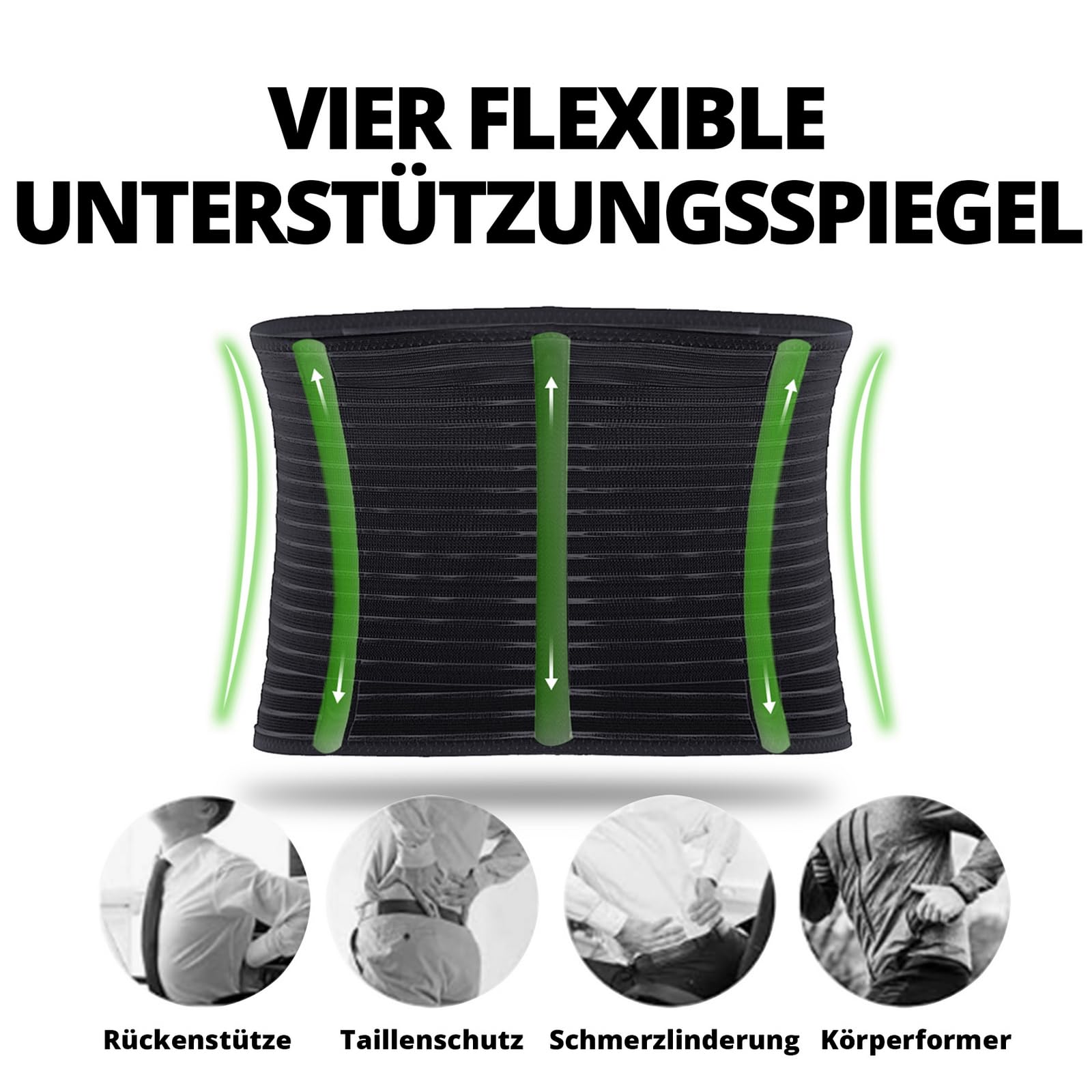 Channo Bauchgurt und Bauchbandage, zugleich als Bauchweggürtel und Waist Trainer verwendbar, auch ideal als Nierengurt, Rückenstützgürtel und Haltungskorrektur für Herren