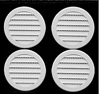 Vista 15 de Cubierta de rejilla de ventilación de aire de plástico redonda de 3" con pantalla para reptiles, rejilla de ventilación de soffit (16, gris)