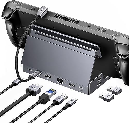 UGREEN Steam Deck Dock, 9-in-1 USB C Docking Station Foldable Stand