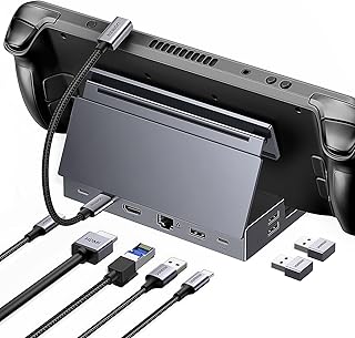 UGREEN Steam Deck Dock 9-in-1 Docking Station 4K@60Hz HDMI 10Gbps USB Ports Adjustable Stand Compatible with Steam Deck OLED, ASUS ROG Ally, Legion Go, Switch, iPad Air/Pro, MacBook etc.