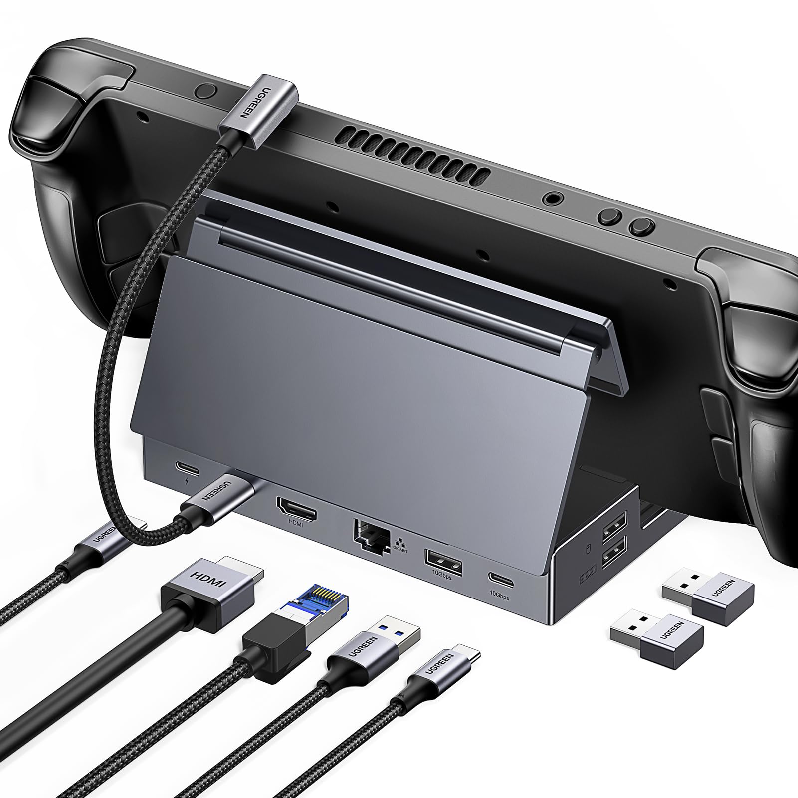 Adattatore USB-C Angolare 20Gbps A Forma Di U – 13,5 Mm, Supporta 140W E 8K, Compatibile Con ROG Ally, Steam Deck, Switch