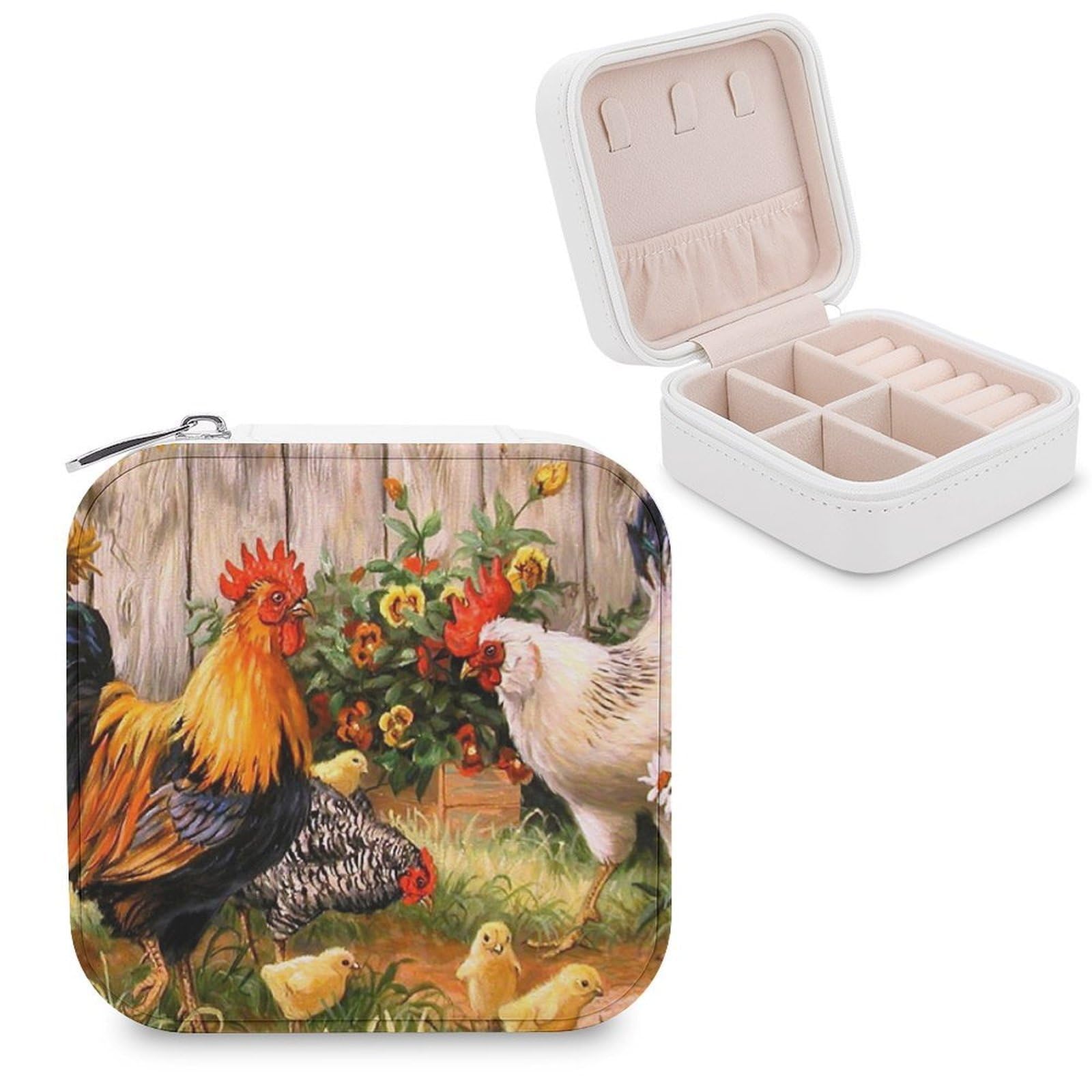 Boîte à bijoux portable en cuir PU et flanelle pour voyage et rangement quotidien