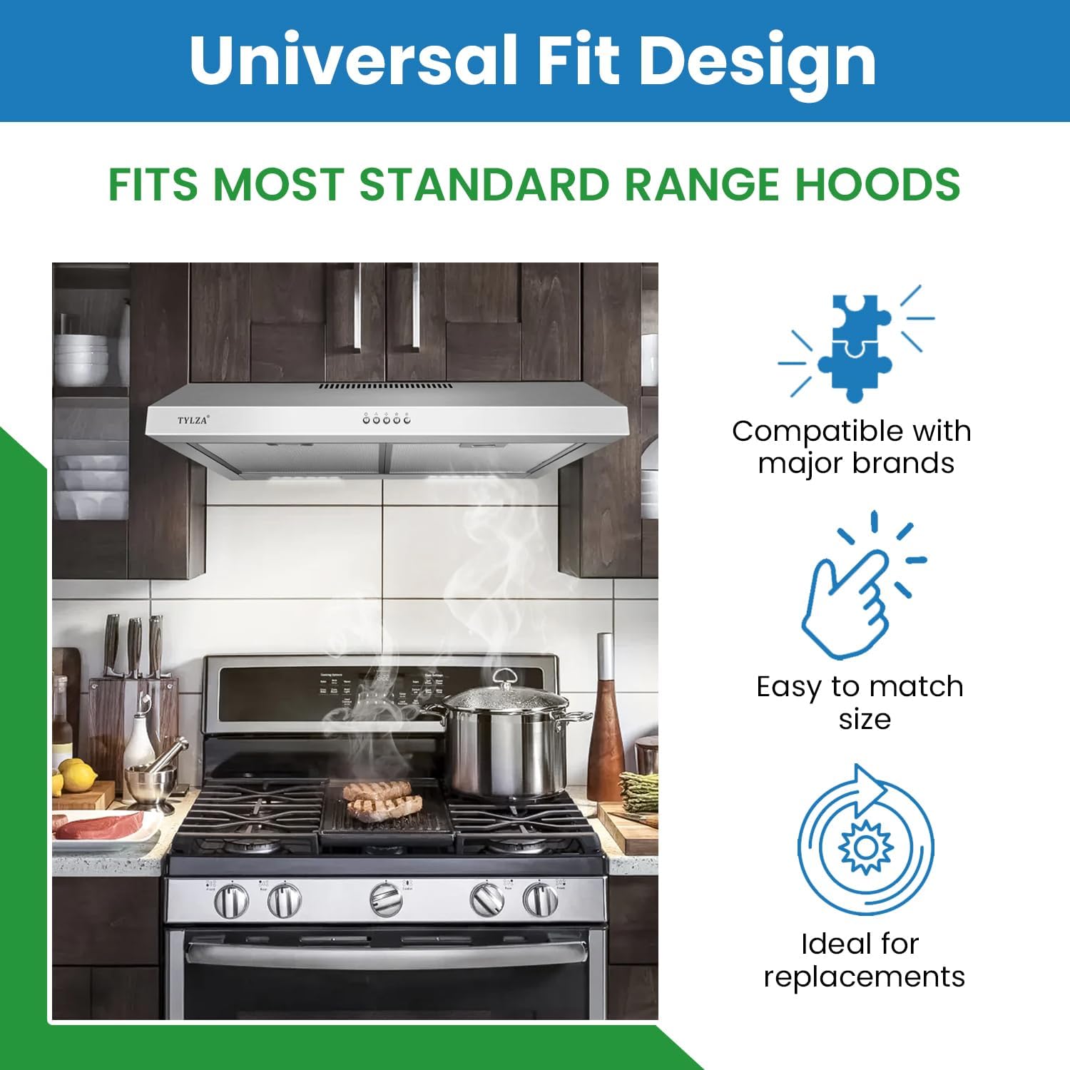 Filter Everything Replacement Aluminum Range Hood Filter – Compatible with Dacor 82767, GE WB02X10940, G-8138, RHF0442 – 4” x 15” x 3/32” – 1 Pack