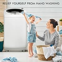 Vista 2 de COSTWAY Portable Washing Machine, 8Lbs Capacity Full-automatic Washer with 6 Wash Programs, LED Display, 3 Water Levels, Compact Laundry Washer and
