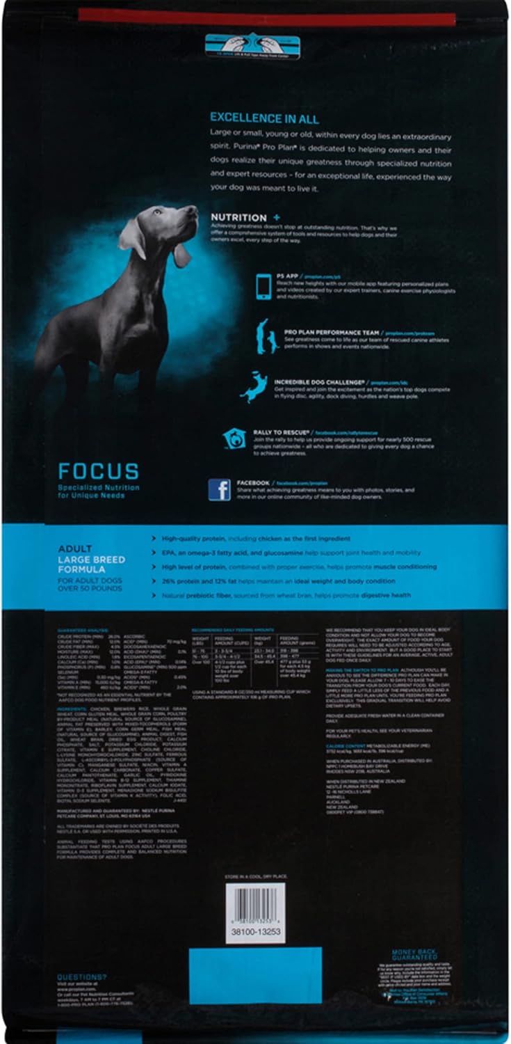 Purina Pro Plan Large Breed Dog Food, Joint Health for Dogs Chicken & Rice Formula - 34 Pound (Pack of 1) (Packaging may vary) : Everything Else