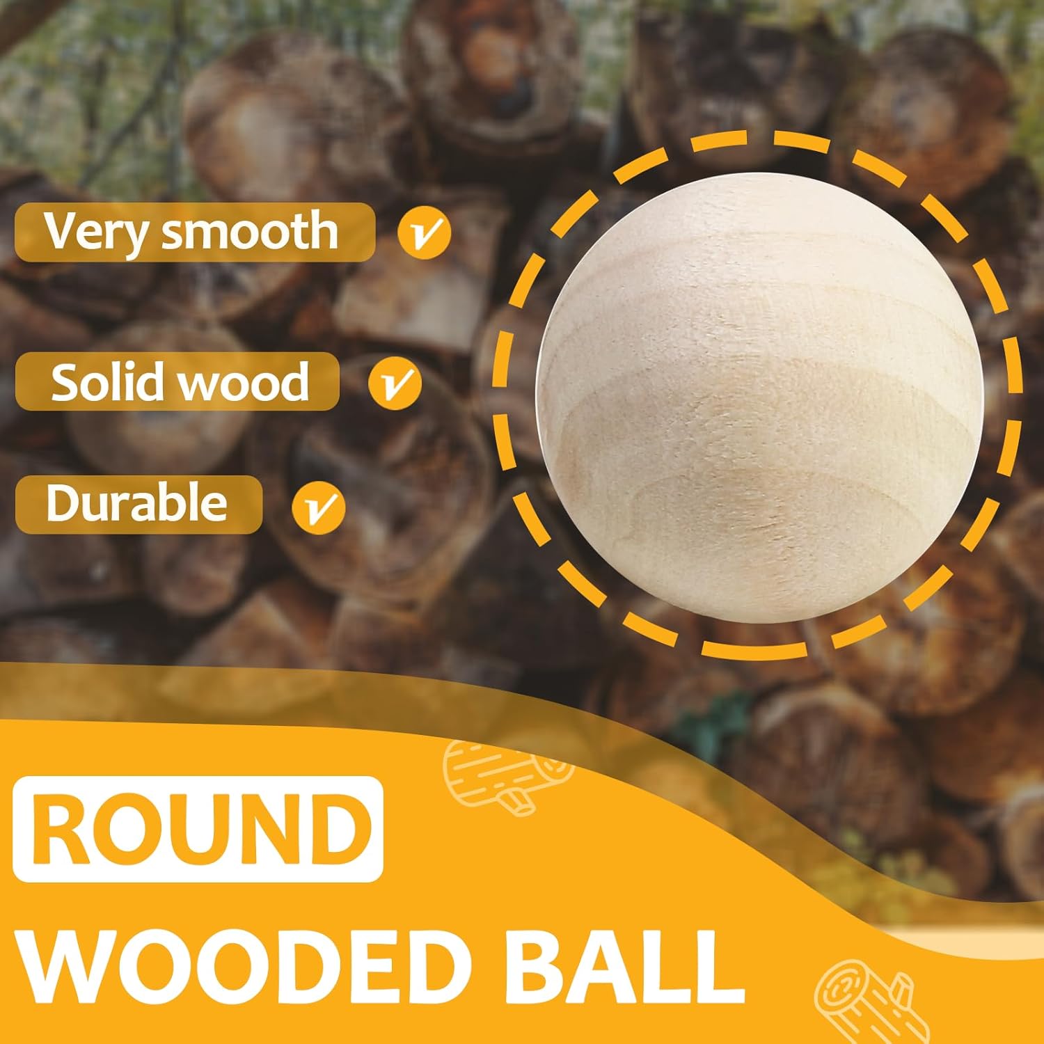 100 Pcs Round Wooden Balls 5/16 Inch Unfinished Wooden Spheres Natural Wood Balls for Crafts DIY(Dia 8mm) - Image 3