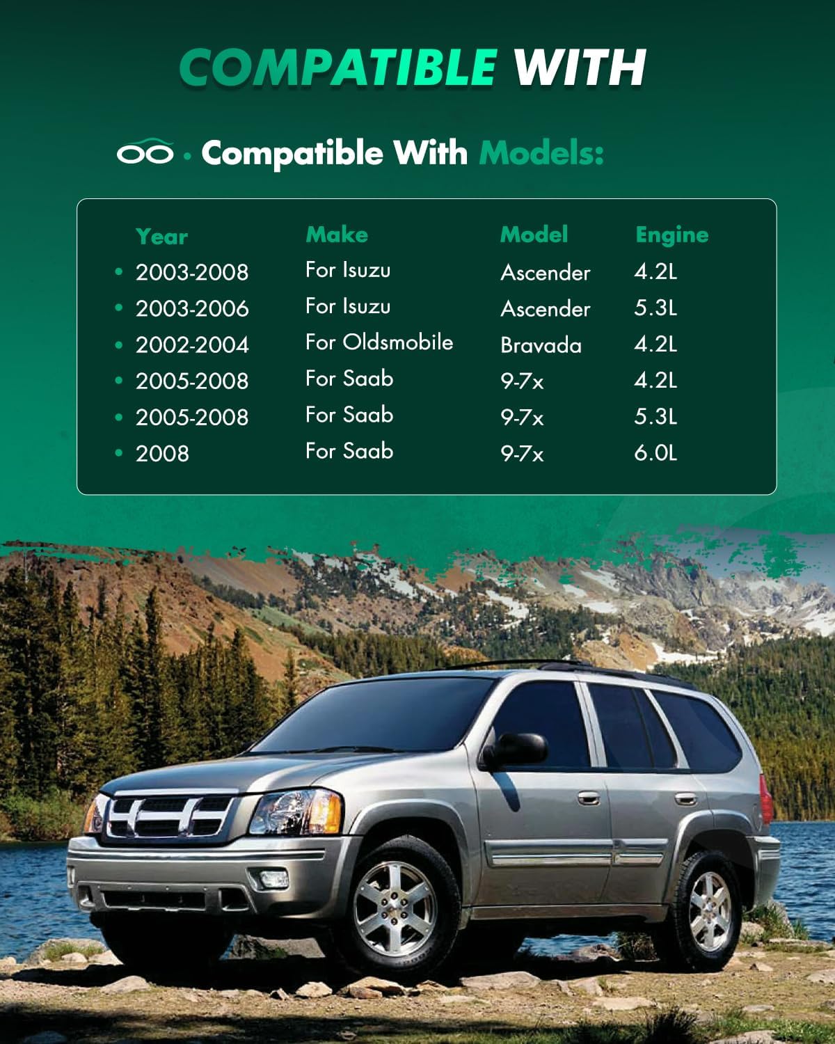 SCITOO - 2Pcs Front Complete Struts Spring Assembly + 2Pcs Rear Shock Absorbers Fit for Buick Rainier, for Chevy Trailblazer EXT,for GMC Envoy XL Full Set Front Rear Complete Struts 343395 - Set of 4