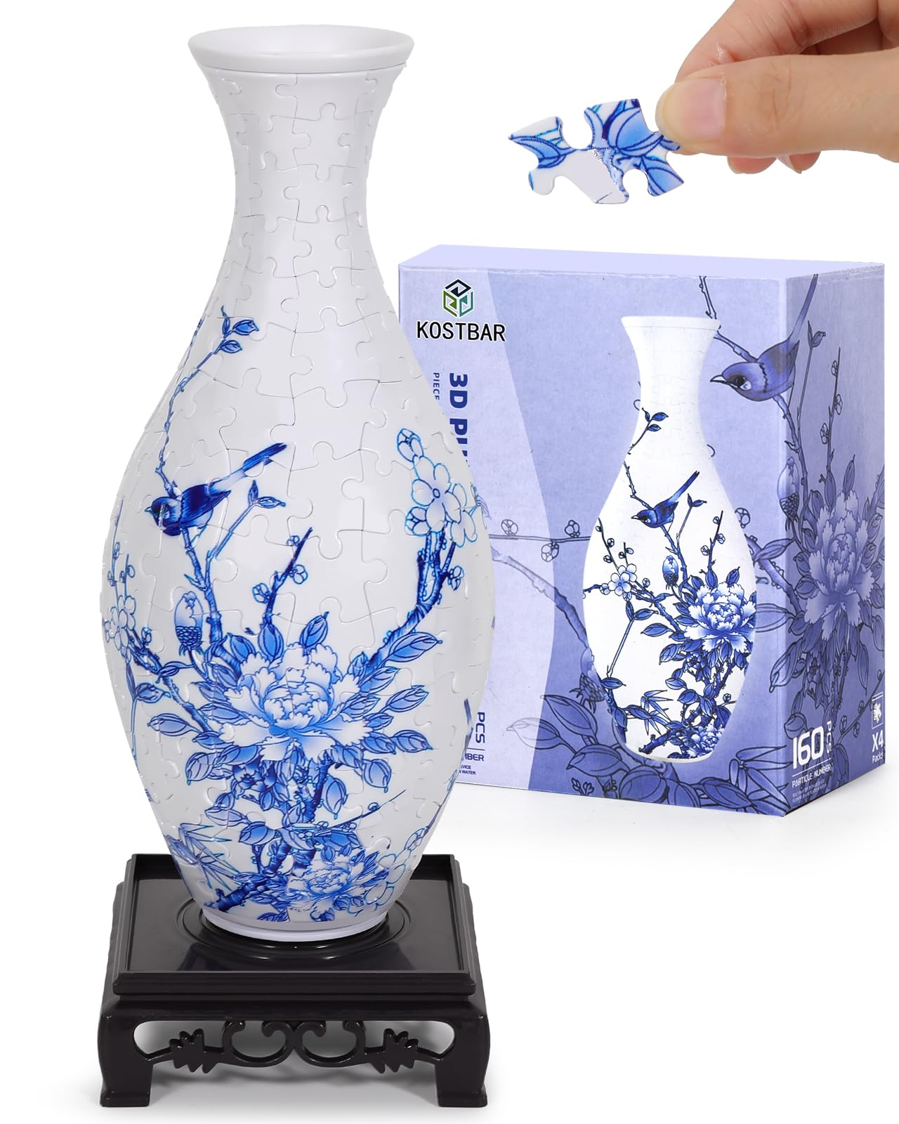 3D Puzzles for Adults, 160 Pieces Jigsaw Vases for Home Decor, Unique Arts and Crafts for Adults, Unique Gifts for Women & Men, Adult Hobbies for Women & Men, Rompecabezas 3D for Office Decor