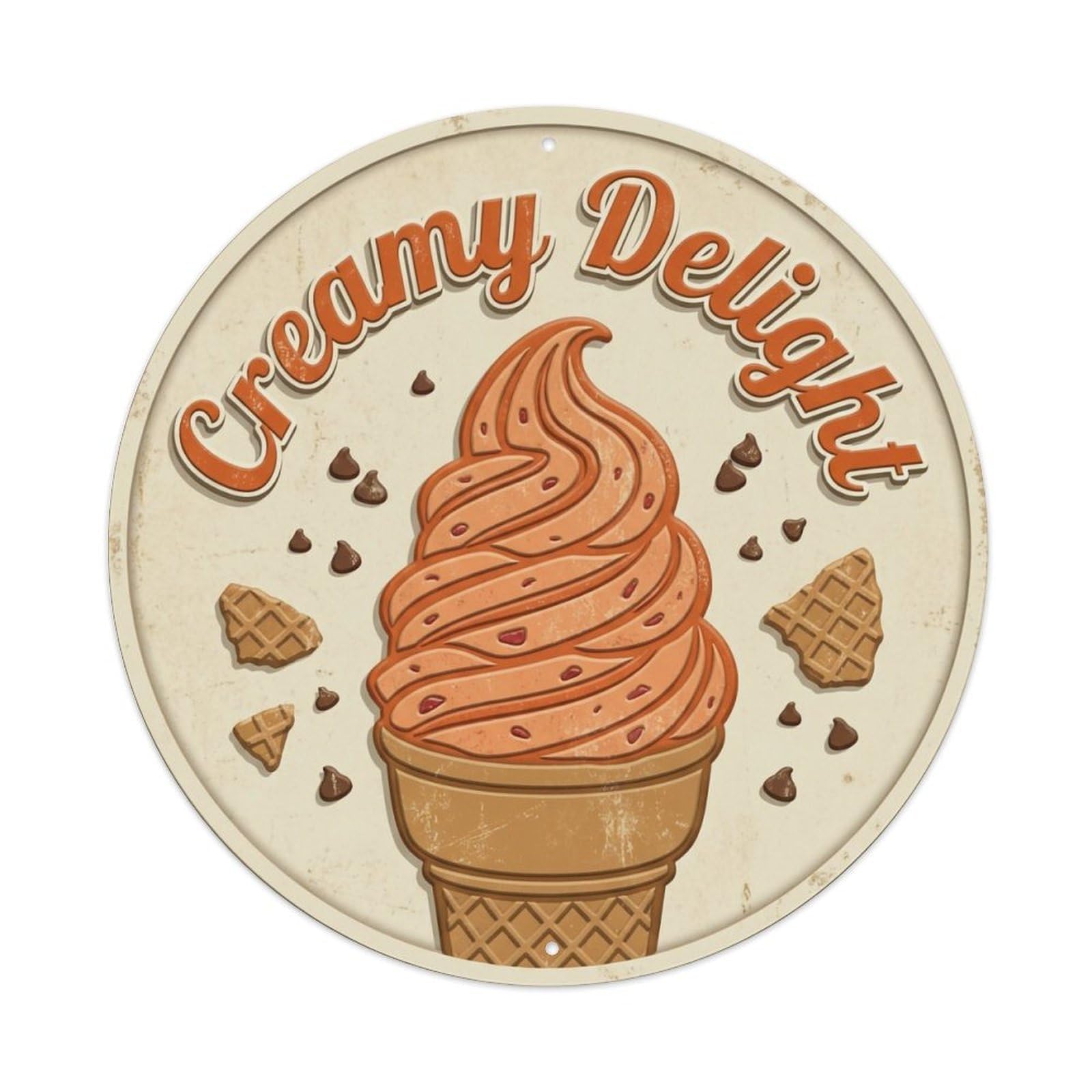 Creamy Delight Cafe Decoration 5 Metal Tin Sign