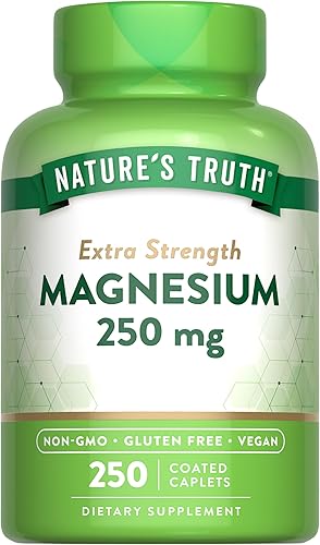 Nature's Truth Suplemento de magnesio  250 mg  250 unidades  Vegano, sin OMG y sin gluten  Óxido de magnesio