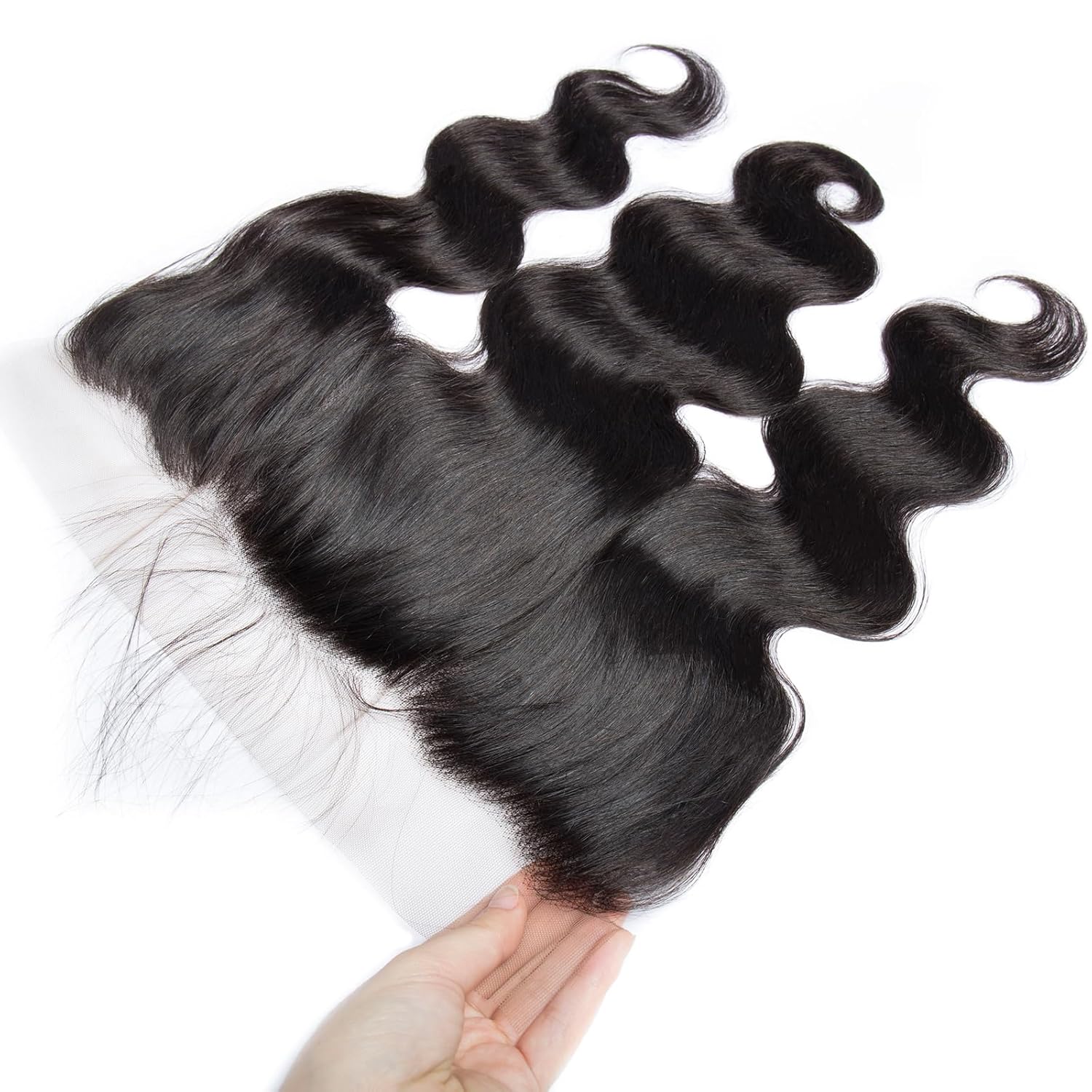 Lemoda 13x4 Frontal Body Wave HD Transparent Lace Frontals Brazilian Virgin Human Hair Lace Frontal Closure Natural Black 16 Inch