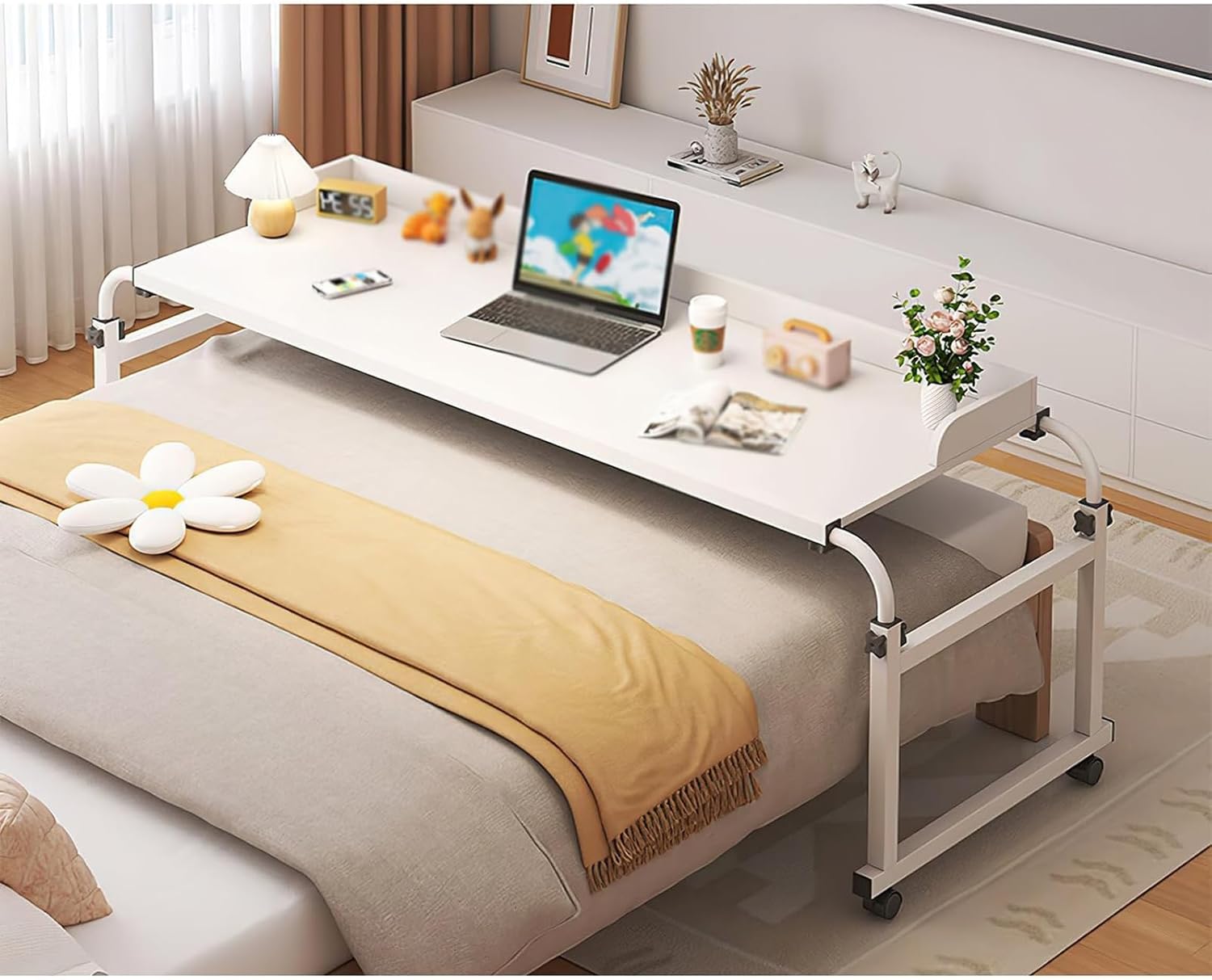 Bed Table Overbed Table Overbed Table Computer Laptop Table Desk with ...