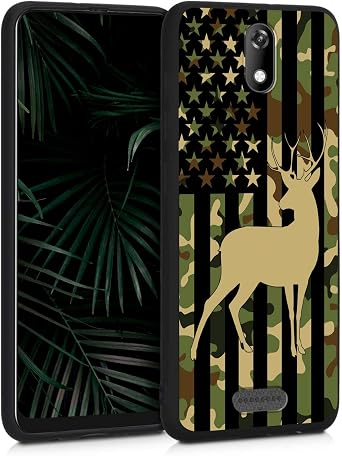 Case for BLU Wiko Ride W-U300 / AT&T Radiant Core U304AA / Cricket Icon/Cricket Vision 2 U304AC Phone Case, Slim Soft Shockproof Protective TPU Bumper Cover, American Flag Camo Deer