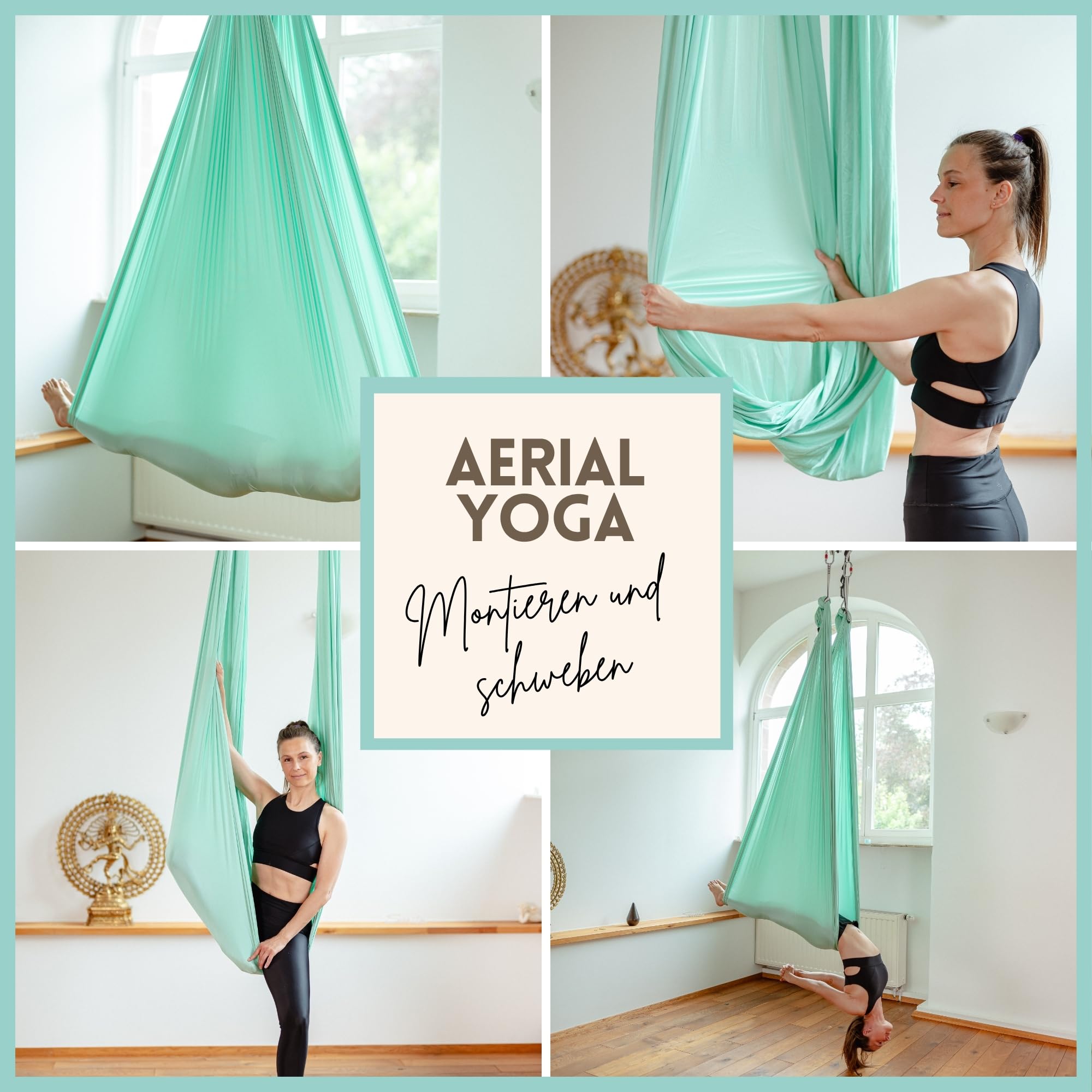Yosana Aerial Yogatuch 5x2.60 m, Ersatztuch, Yoga Hängematte ohne Zubehör, Yoga Tuch zum Aufhängen, hochwertiges Nylon