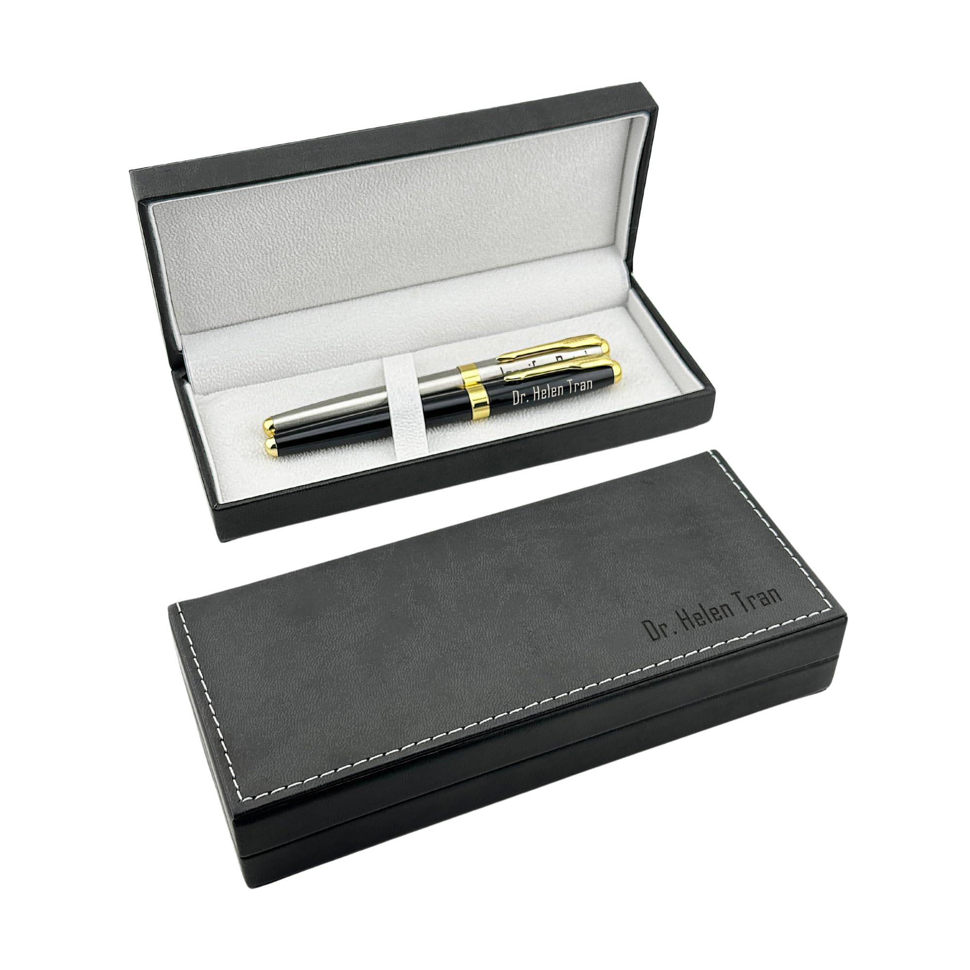 Custom Engraved Pen Set Personalized Pens with Names Engraving Pen Set Gift for Men Women Birthday Gradutaion Thank You Gift in Gift Box Ballpoint Pens