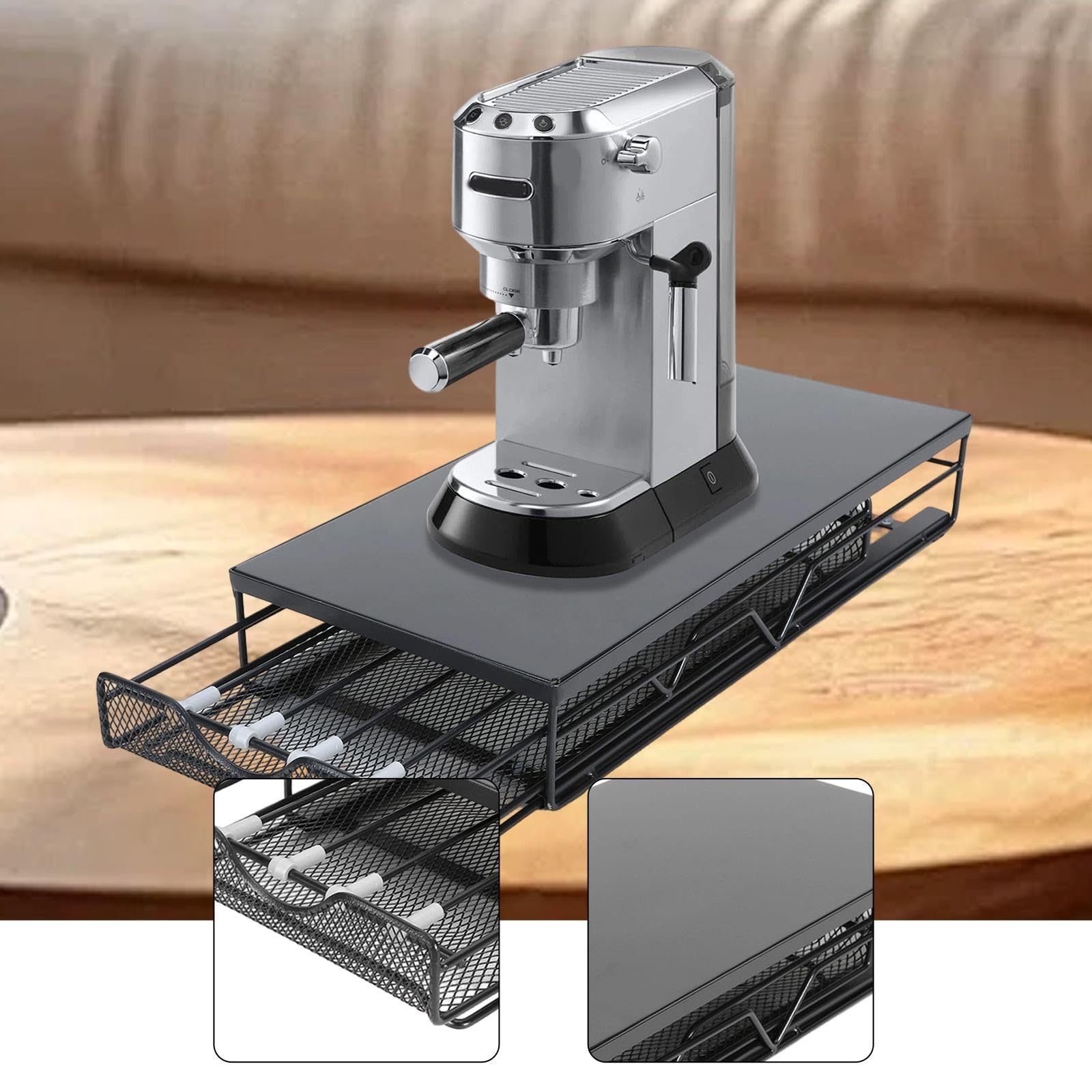 Vassoio Antipolvere di Grande capacità per Cassetti Porta Capsule di caffè, Ideale per Cucina, Bar E Ufficio.