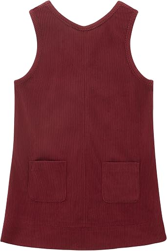 Noomelfish Girl Corduroy Jumper Dress Skirtall Overall Dresses Pinafore with Pockets5-12 Years