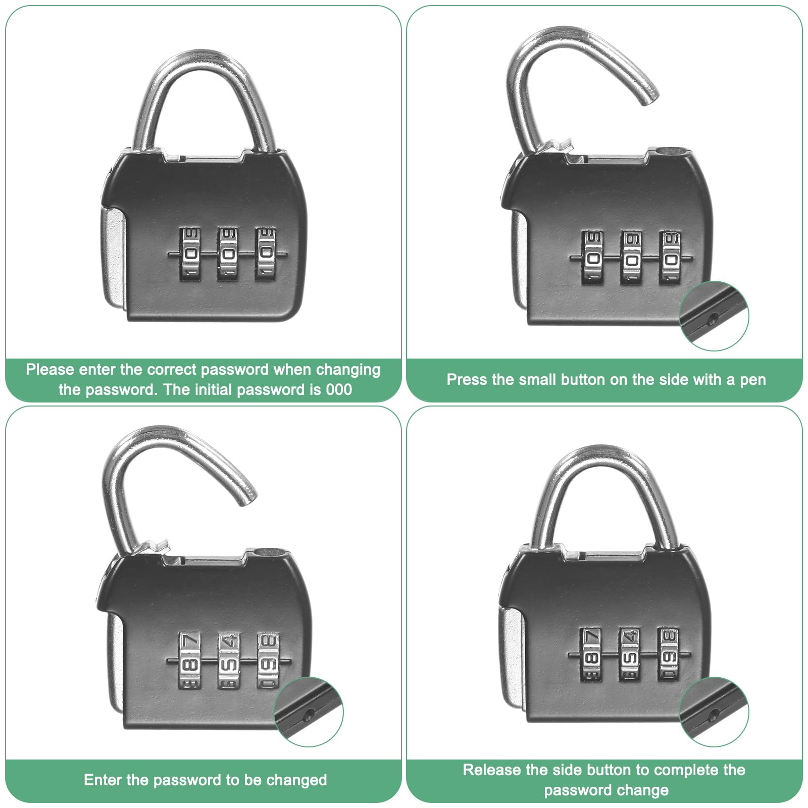 M METERXITY 1-Set Security Cable Lock with 3 Digit Combination Lock - Image 4