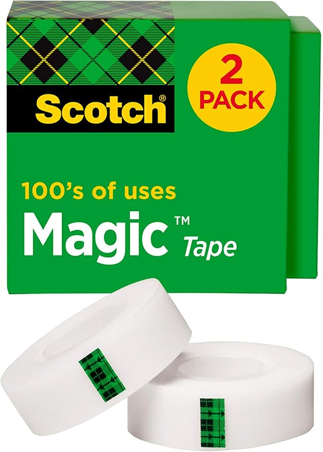 Scotch Magic Tape Invisible - 6 Rouleaux Avec Distributeurs, Pour Bureau, école, Réparations Papier