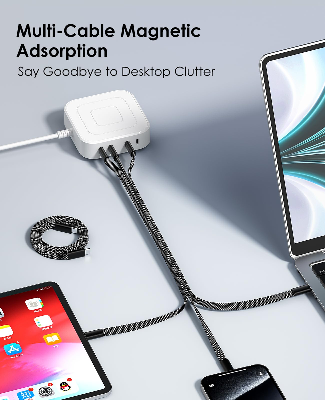 Magtame Cavo USB C, 240 W, magnetico da USB C a USB C, 1.5 m, in nylon intrecciato, tipo C per dispositivo Samsung S22 USB C