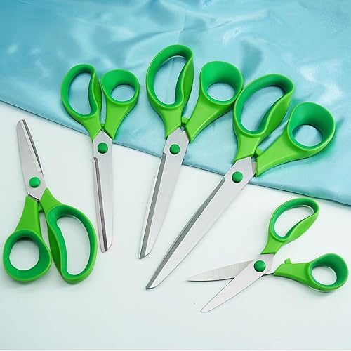 Miniatura 2 de KUONIIY Tijeras, tijeras multiusos resistentes con cuchillas afiladas de acero inoxidable, asas de agarre cómodo, tijeras afiladas multiusos para