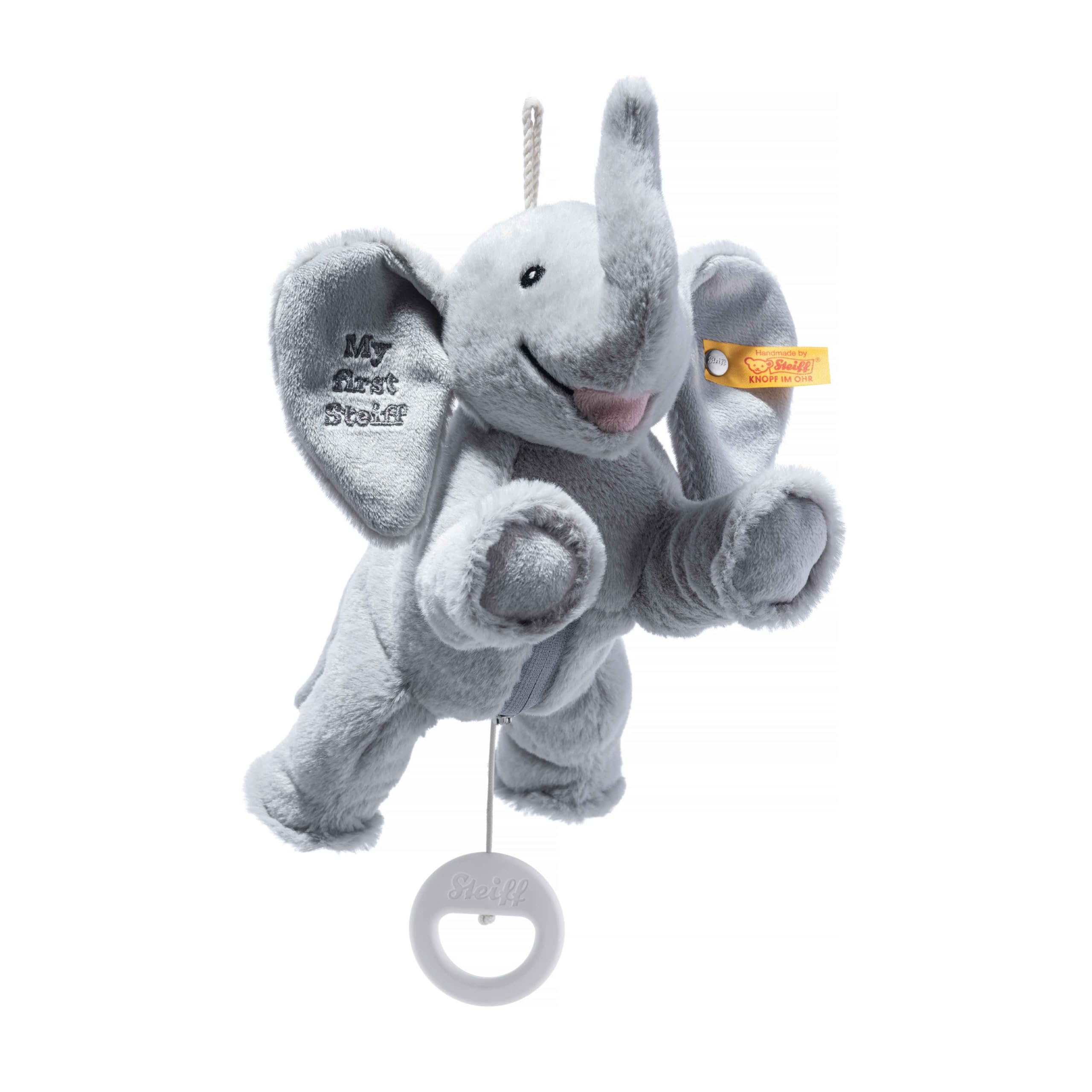 Steiff Kuscheltier My first Steiff Ellie Elefant Spieluhr, Süßes Stofftier, Jungen, Mädchen & Babys ab 0 Monaten, Friends, Spielzeug 25 cm, Hellgrau, 242731